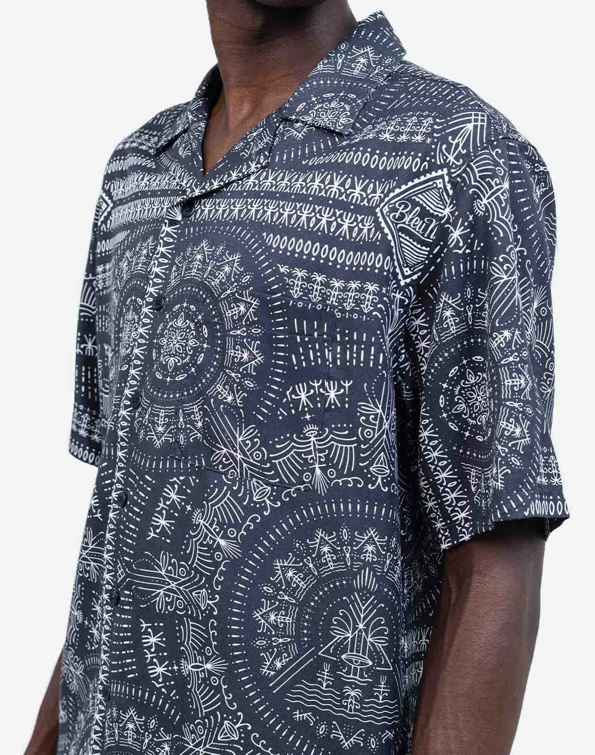 OLOW Aloha Kendari chemisette bleu nuit motifs
