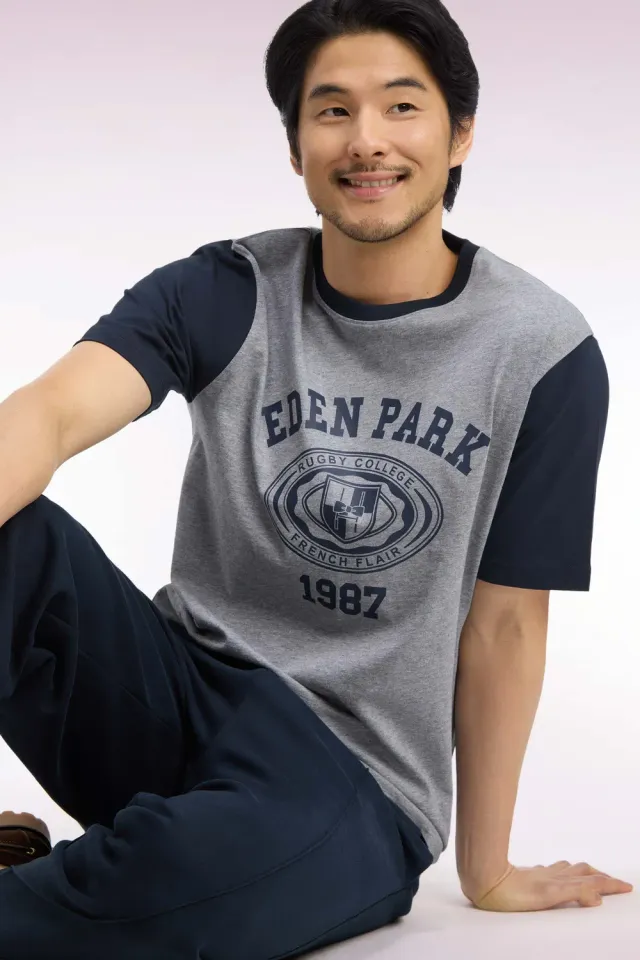 Eden Park College H26MAITC0027 t-shirt gris marine