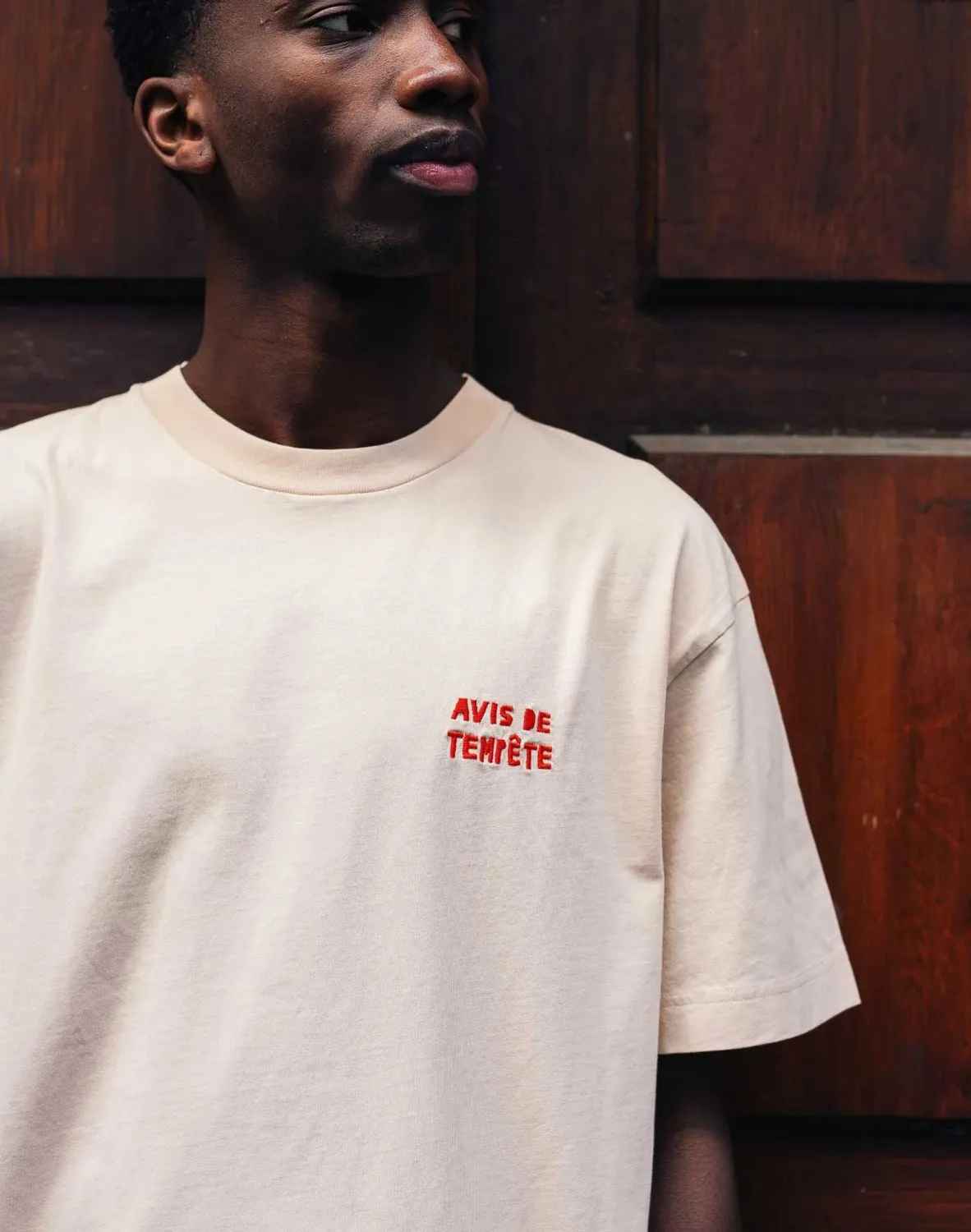 OLOW Tempête t-shirt crème coupe ample