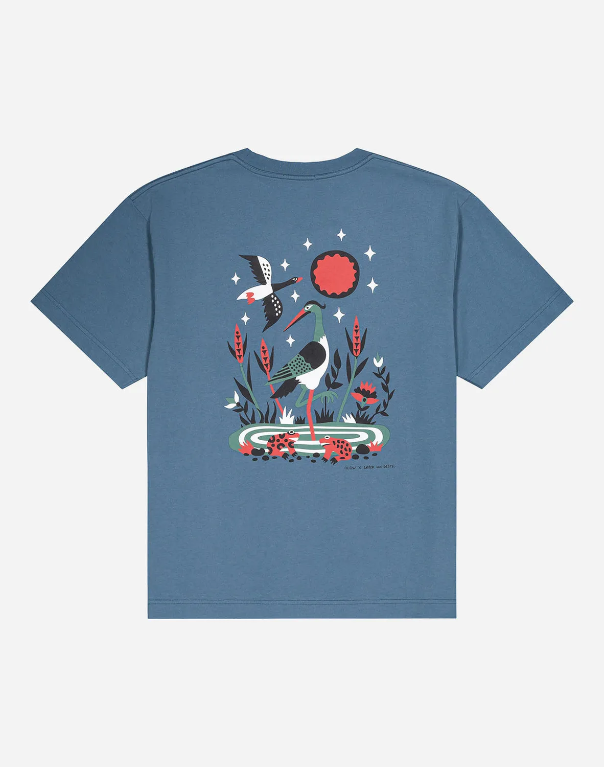 OLOW Brière t-shirt bleu acier ample