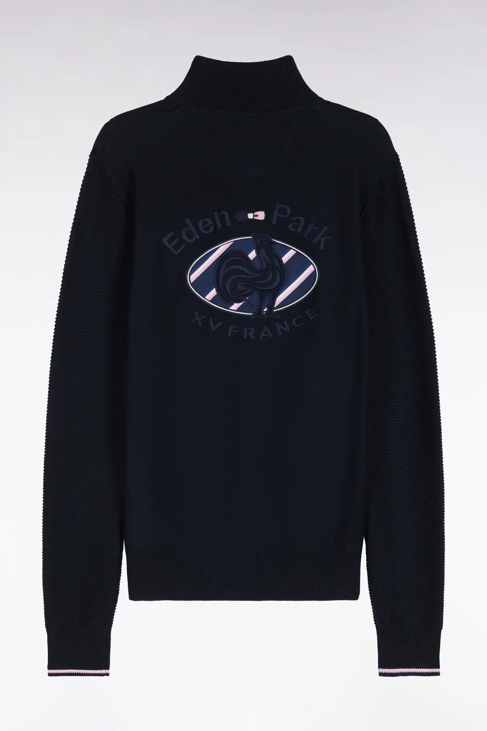 Eden Park Pull col zippé coton marine XV de France