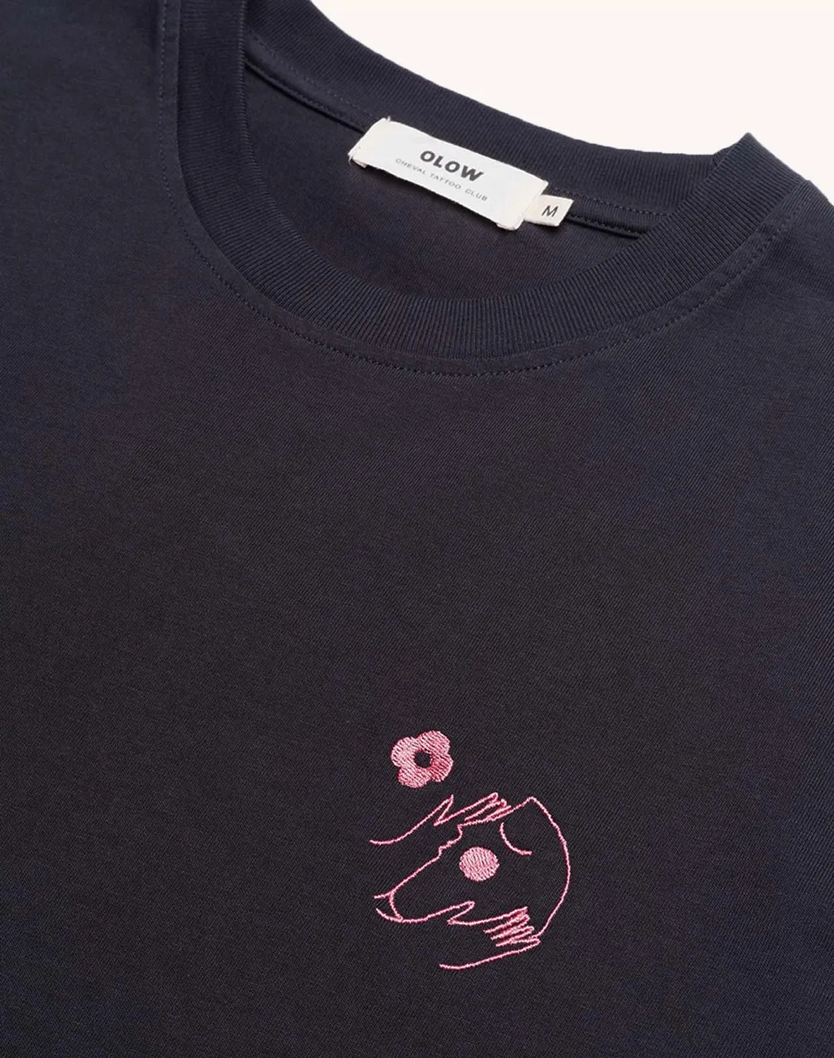 Olow Let Go t-shirt noir carbone broderie coton bio