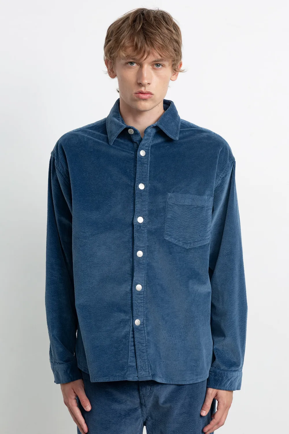 Edmmond Studios John Shirt surchemise bleu foncé velours