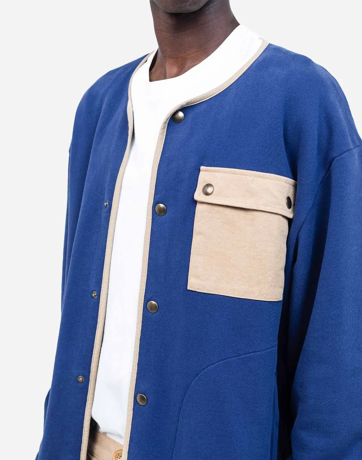 OLOW Okina sweat boutonné coton bio bleu outremer