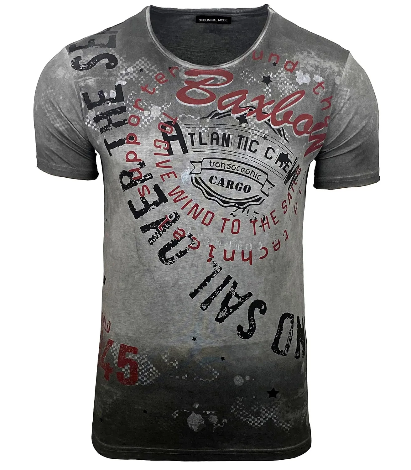 Subliminal Mode BX106 t-shirt col rond beige S délavé