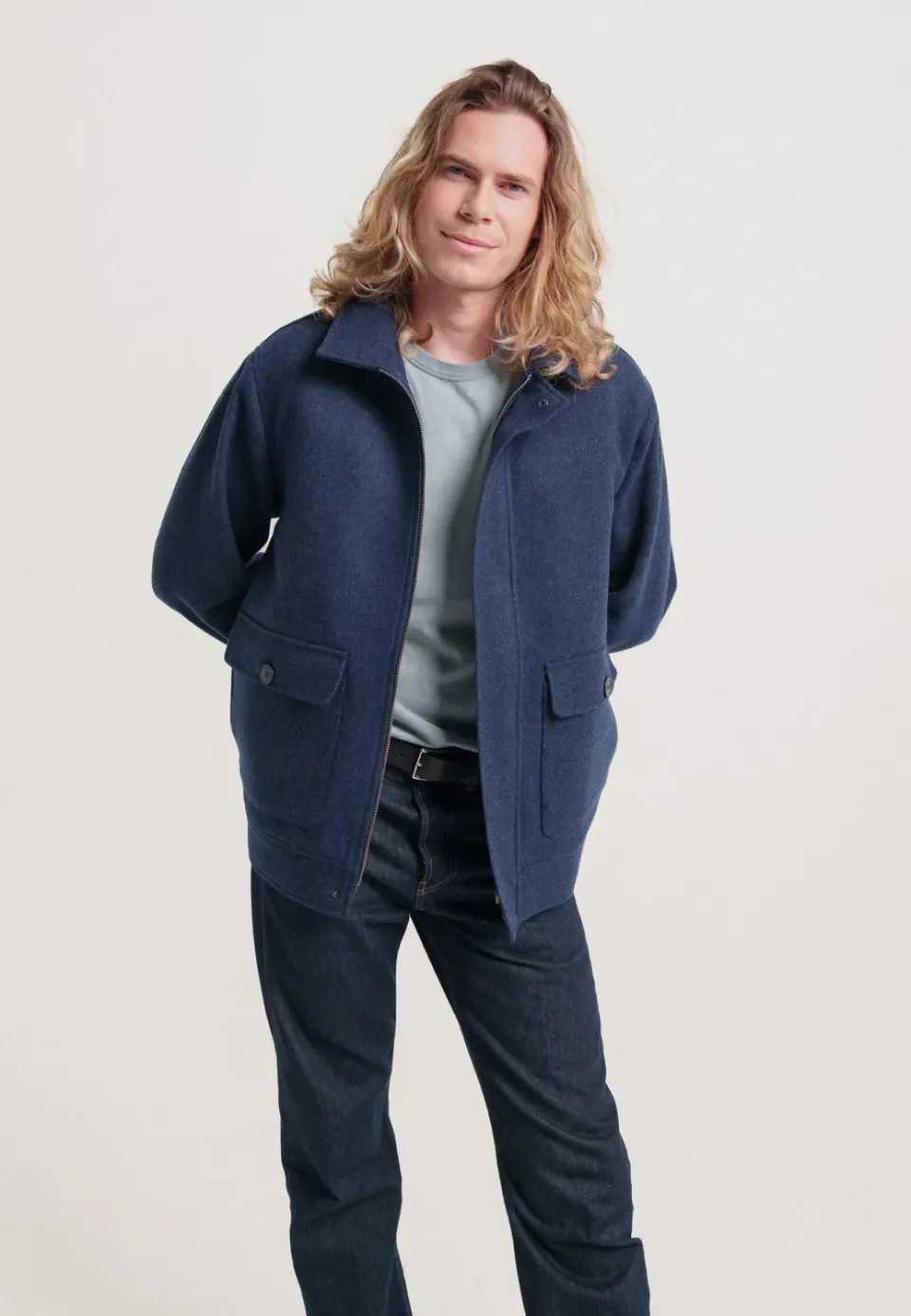 Loom Le blouson en laine blouson gris laine