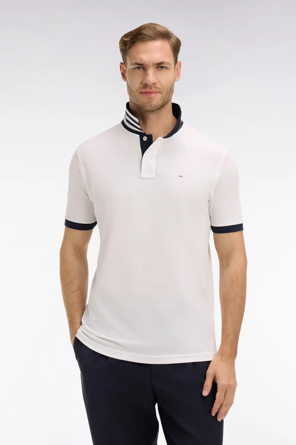Eden Park polo blanc coton pima homme manches courtes