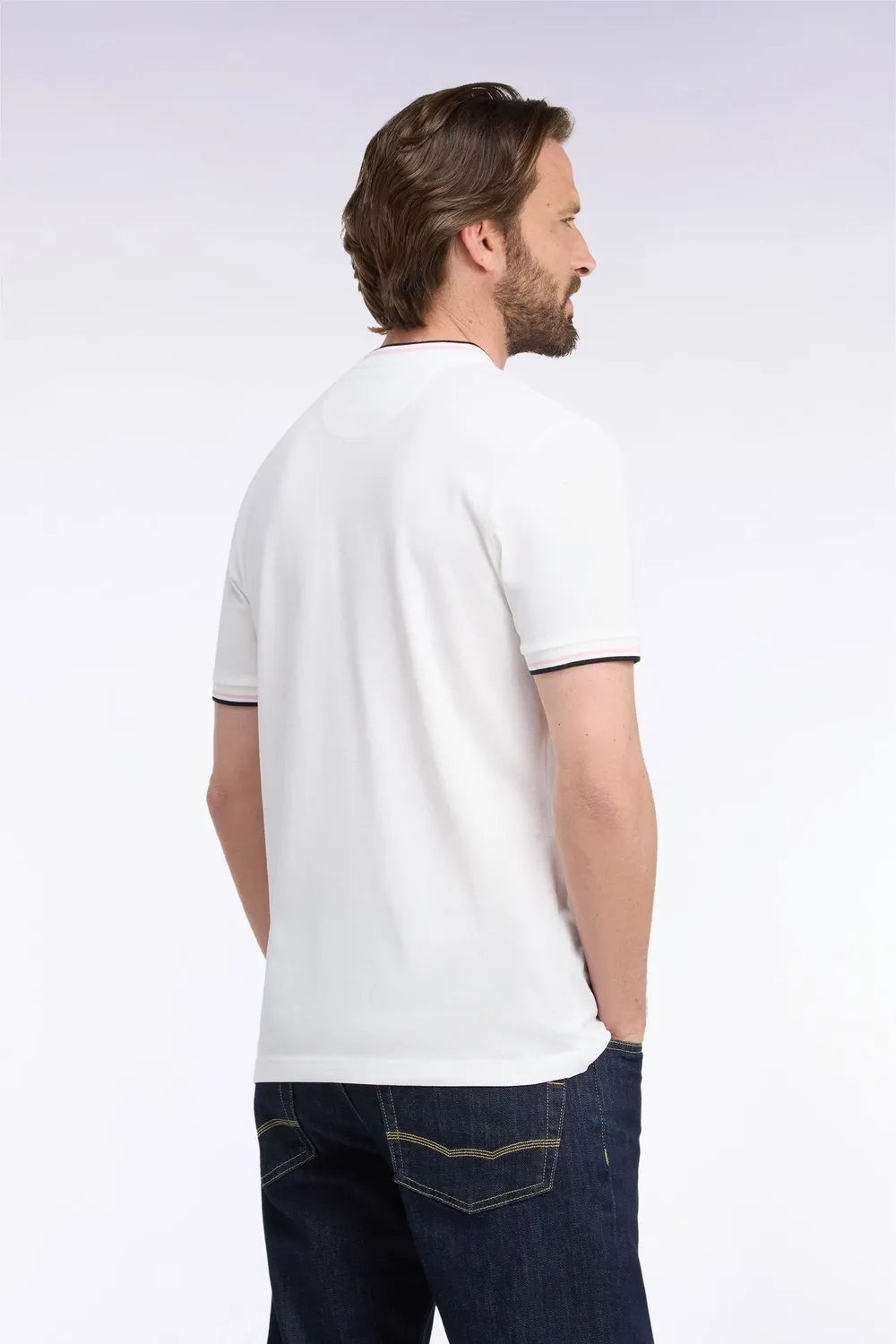 Eden Park Legend Rugby t-shirt écru rayé coupe droite