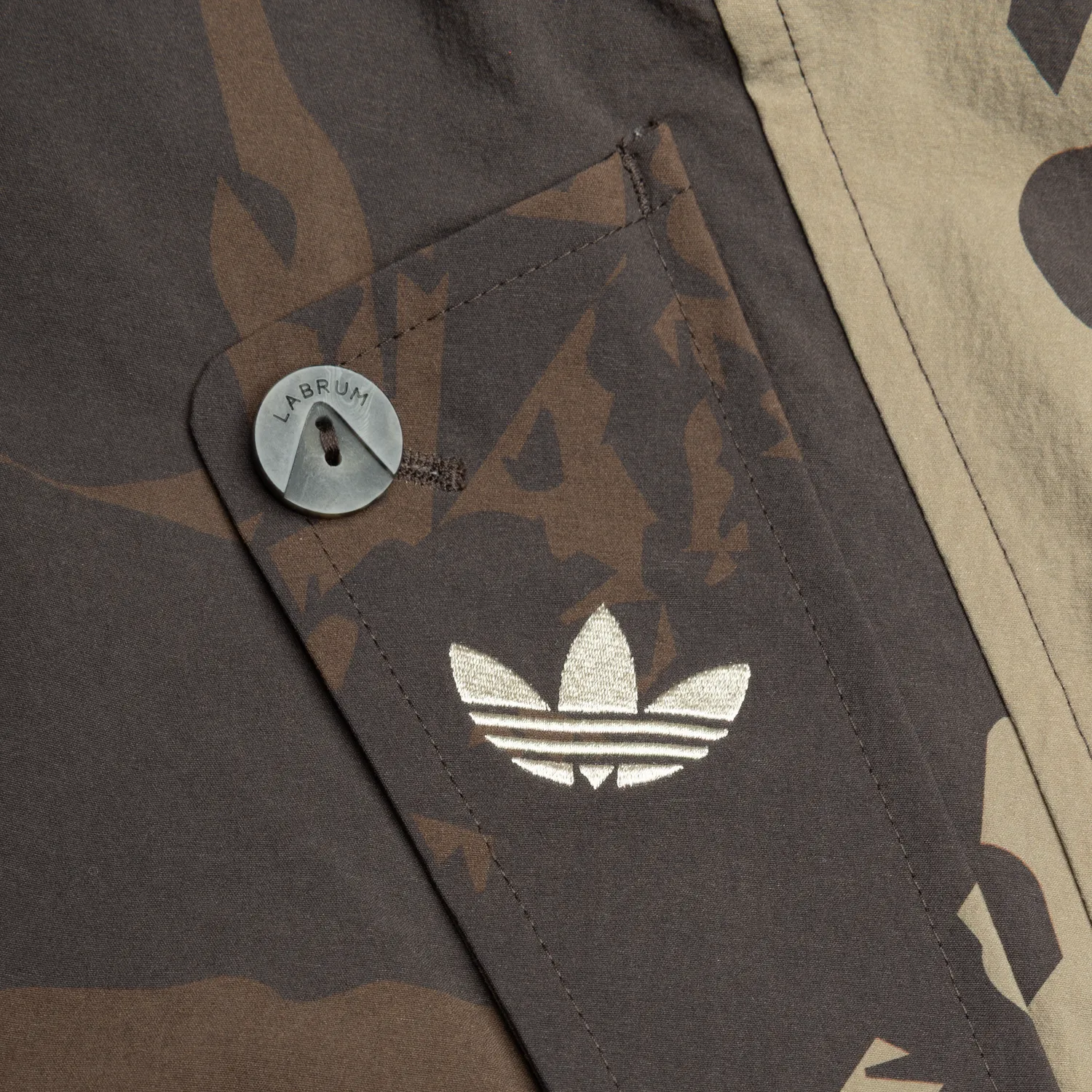 Labrum x adidas x END. parka Night Brown nylon oversize