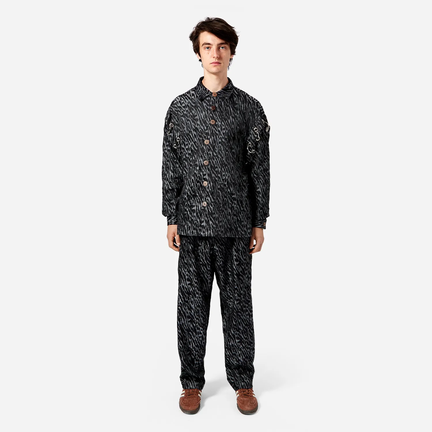 Labrum Eyelet chemise homme noir argent jacquard