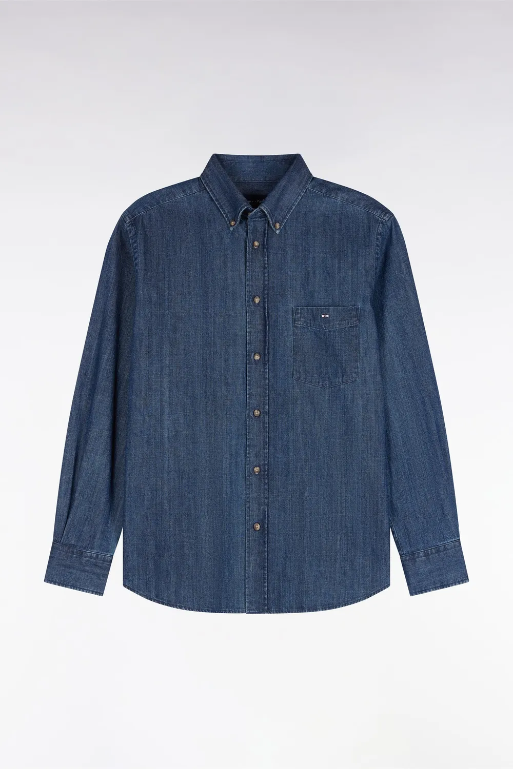 Eden Park chemise coton denim brut coupe droite homme