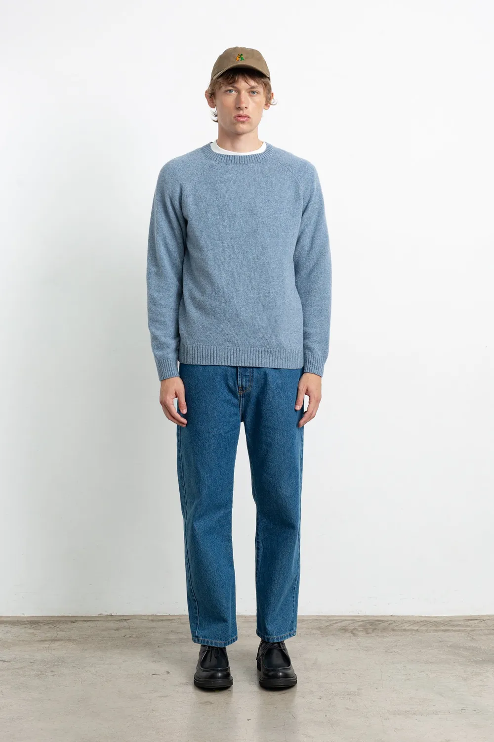 Edmmond Studios Madrid pull homme bleu marine laine recyclée