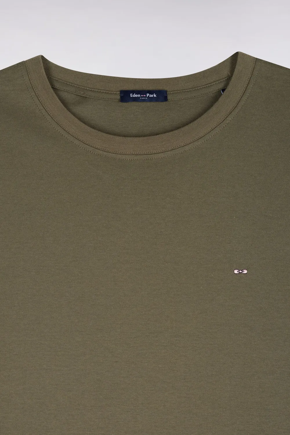 Eden Park t-shirt coton vert olive coupe droite