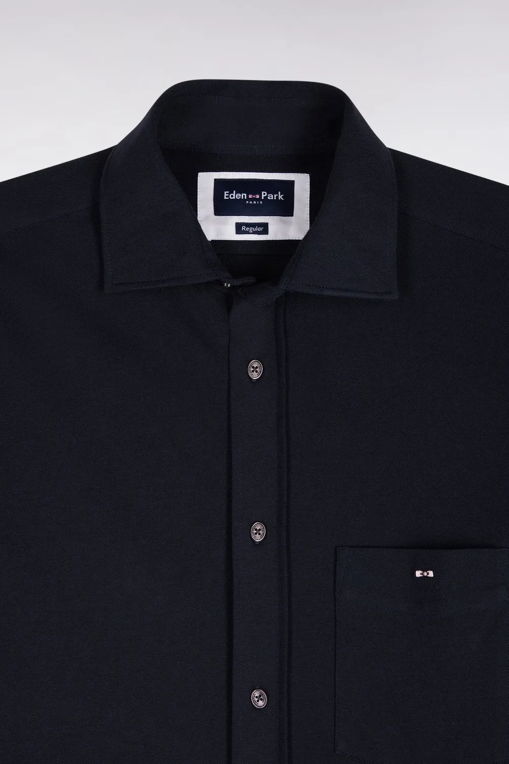 Eden Park Cruise Chemise coton marine coupe droite