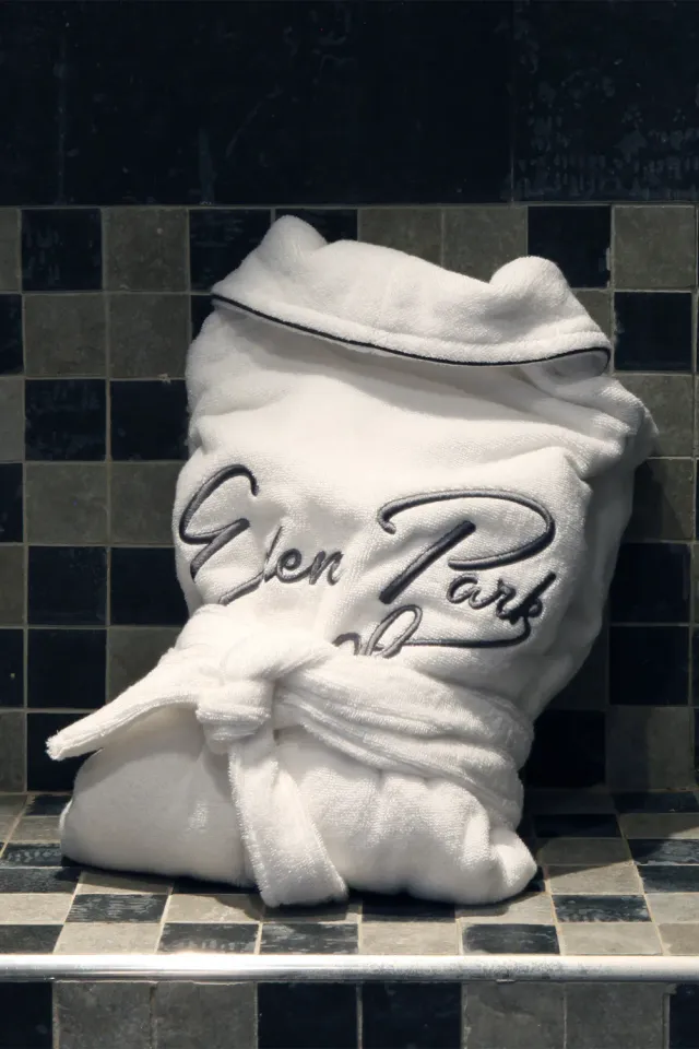 Eden Park peignoir blanc coton brodé