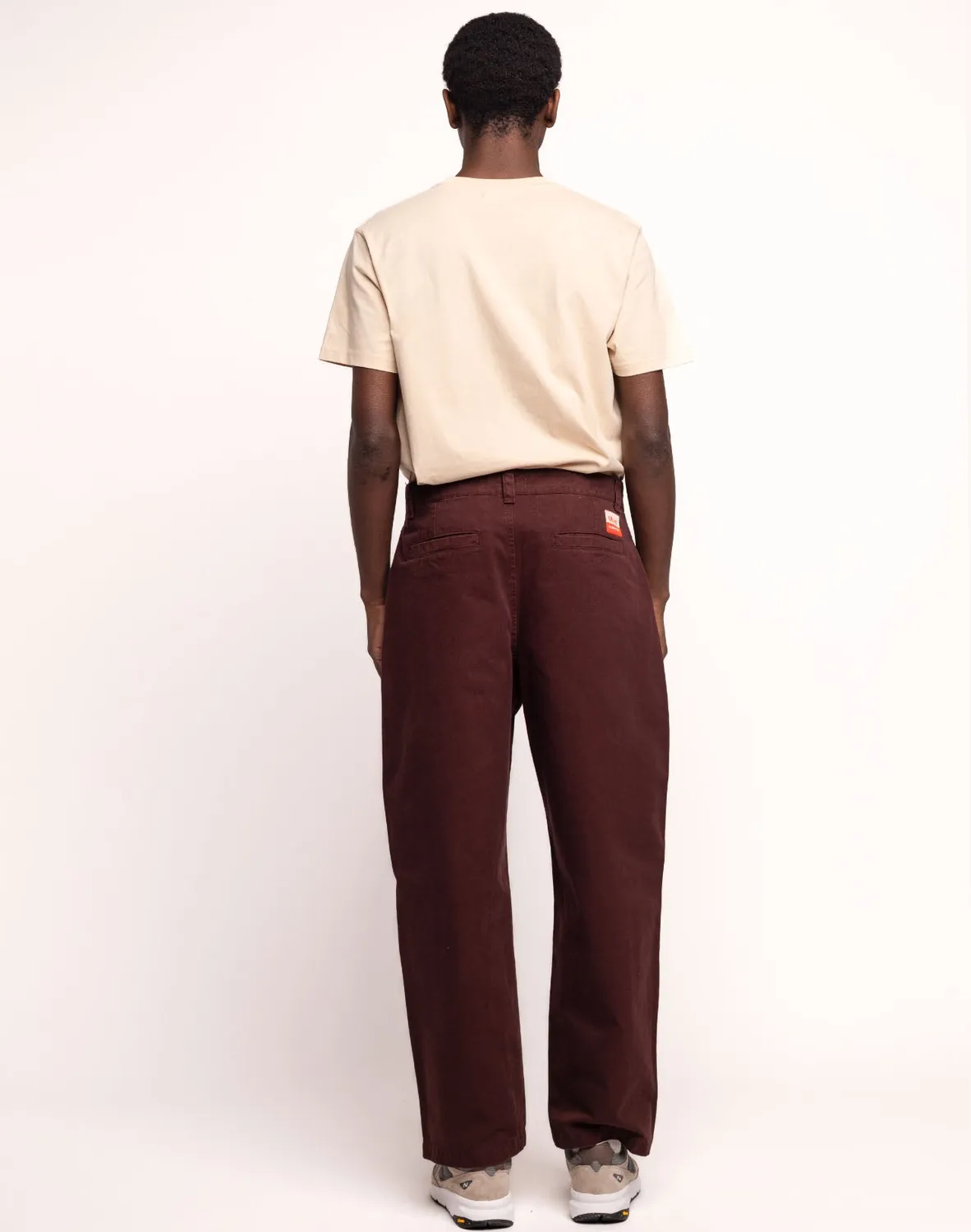 OLOW Slack pantalon chocolat sergé bio