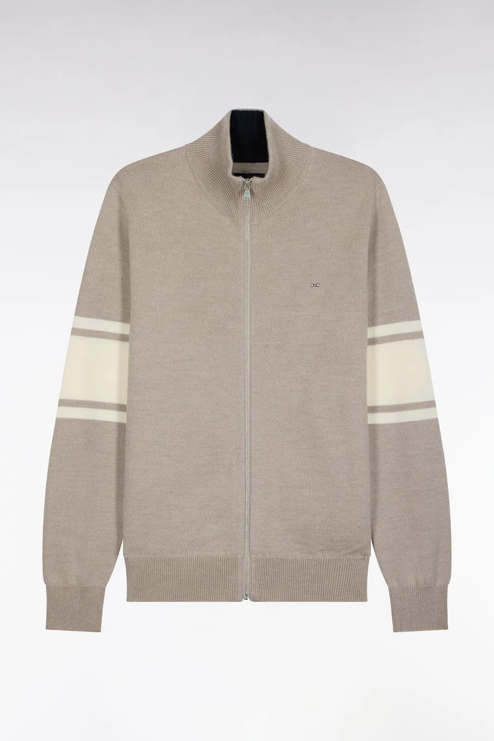 Eden Park cardigan mérinos beige col camionneur