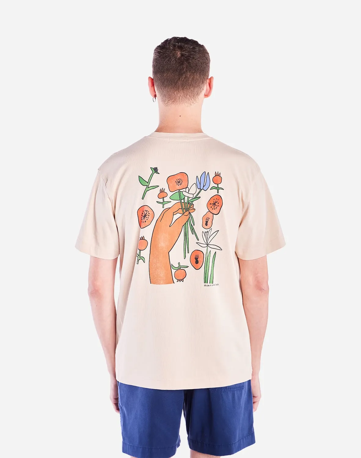 Olow Poppies t-shirt ample crème coton