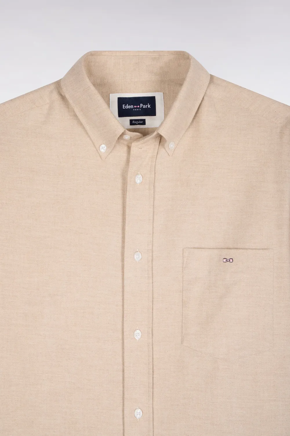 Eden Park Club Classique chemise homme camel coupe droite coton