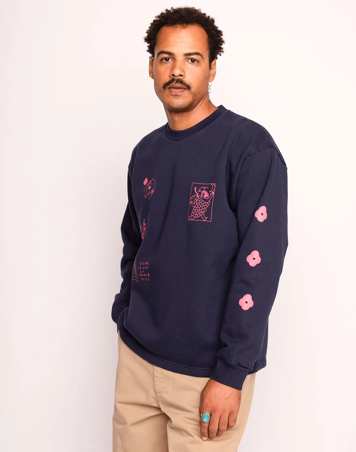 OLOW Wine And Sleep sweat bleu dusk coton bio