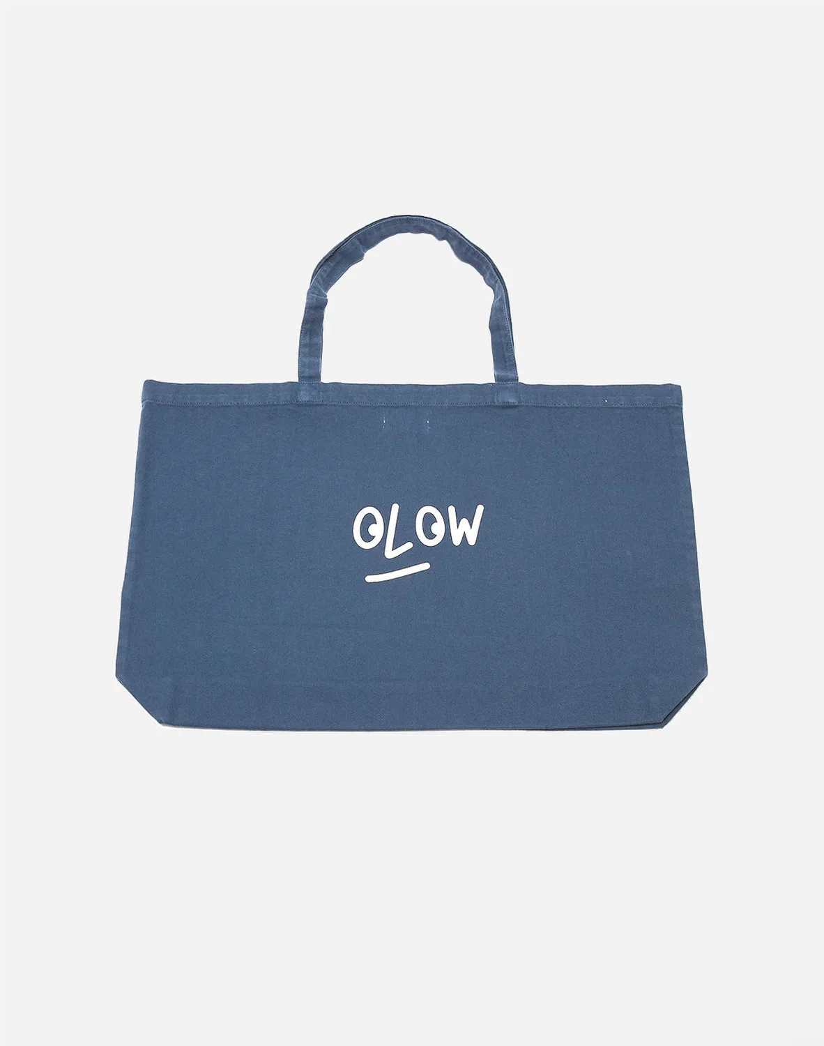OLOW Peace tote bag bleu coton bio