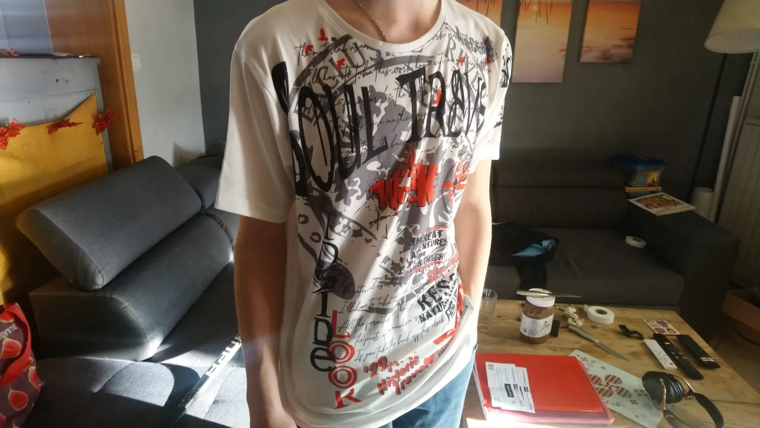 Subliminal Mode BX117 t-shirt homme manches courtes rouge vintage