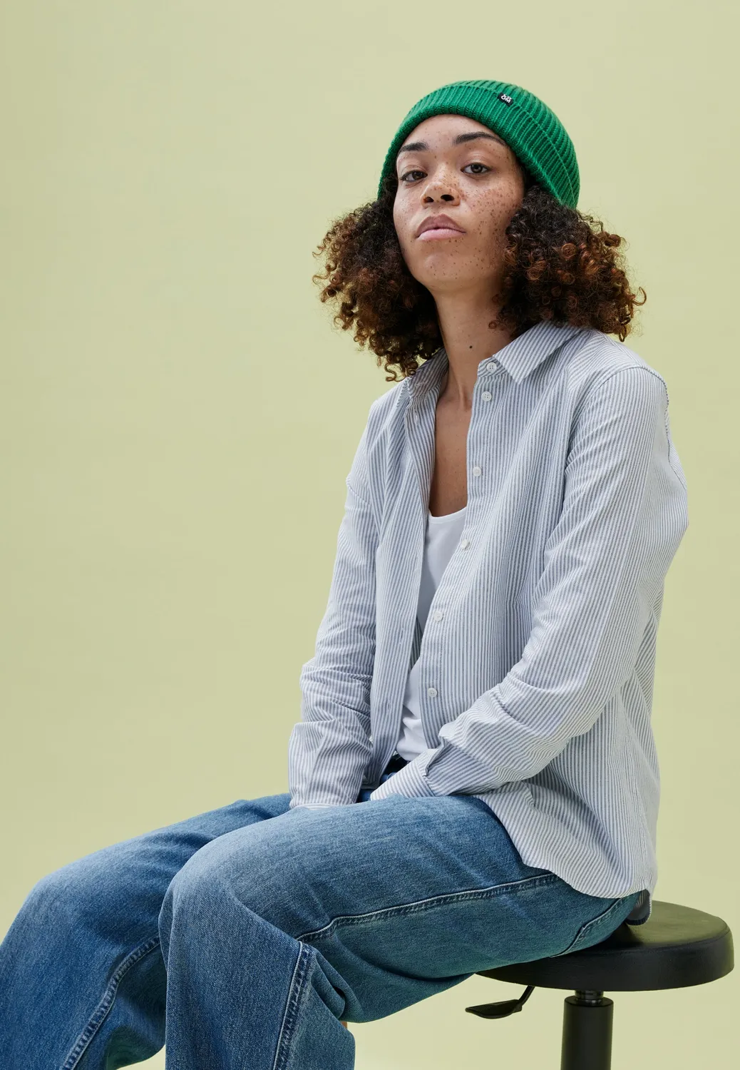 Loom bonnet laine mérinos beige clair