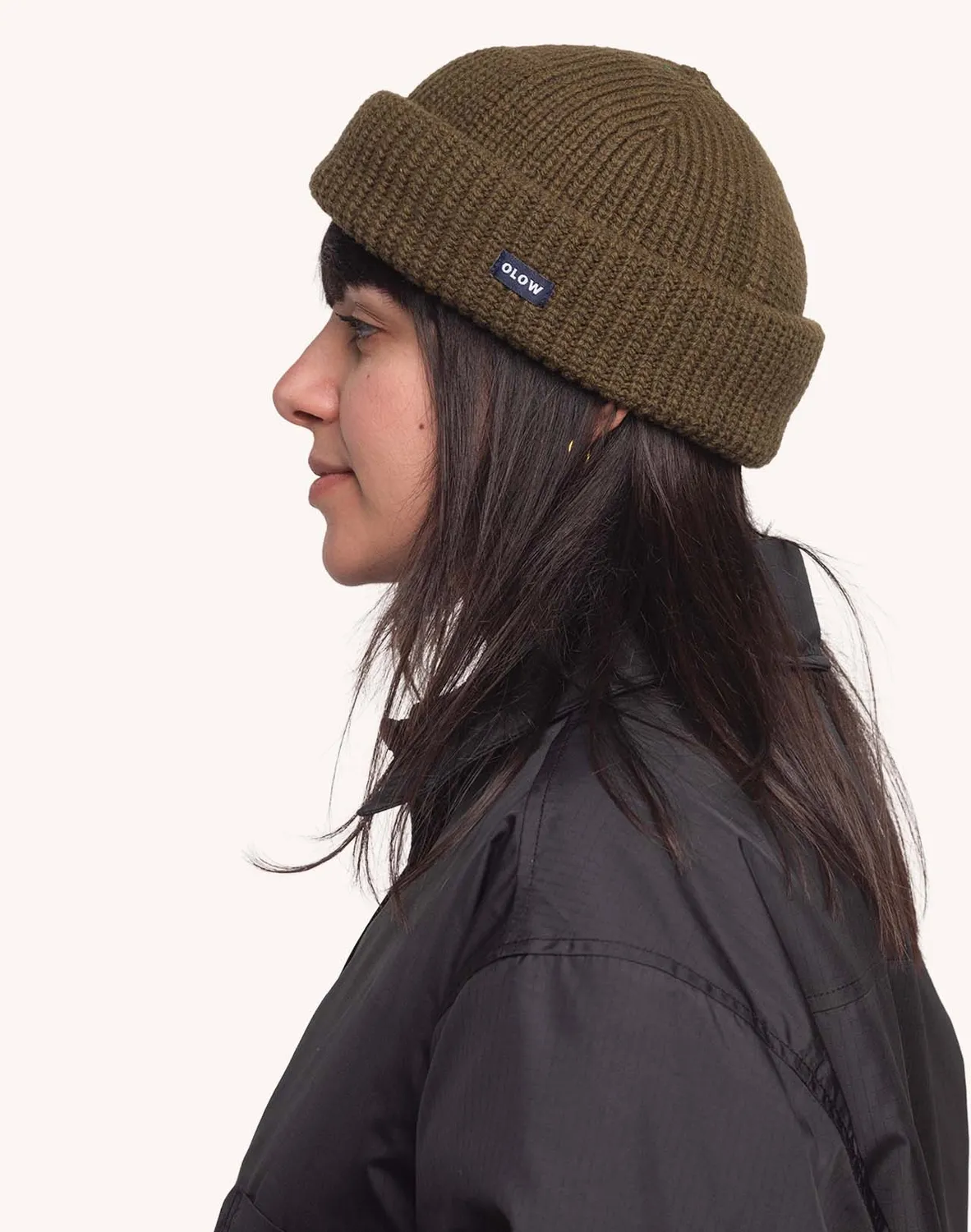 OLOW Laban bonnet kaki laine mérinos