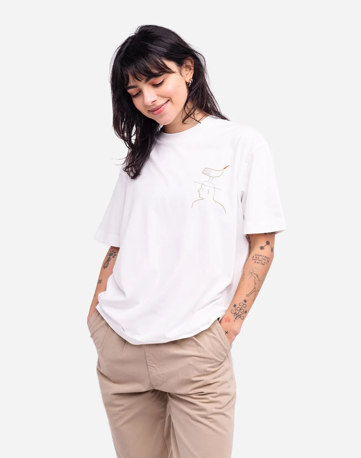 OLOW Hat Roost t-shirt ample écru coton