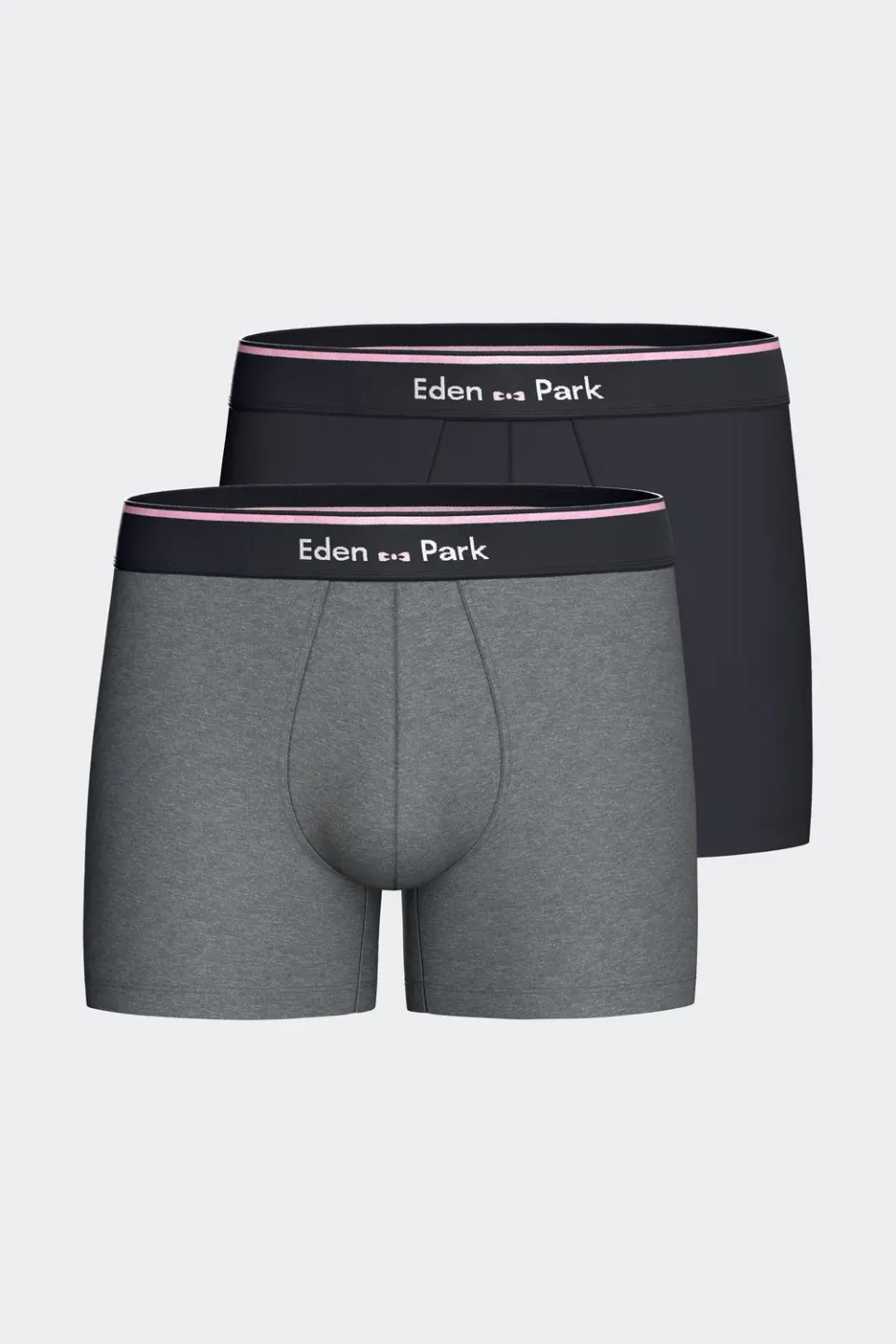 Eden Park lot 2 boxers homme coton marine gris stretch