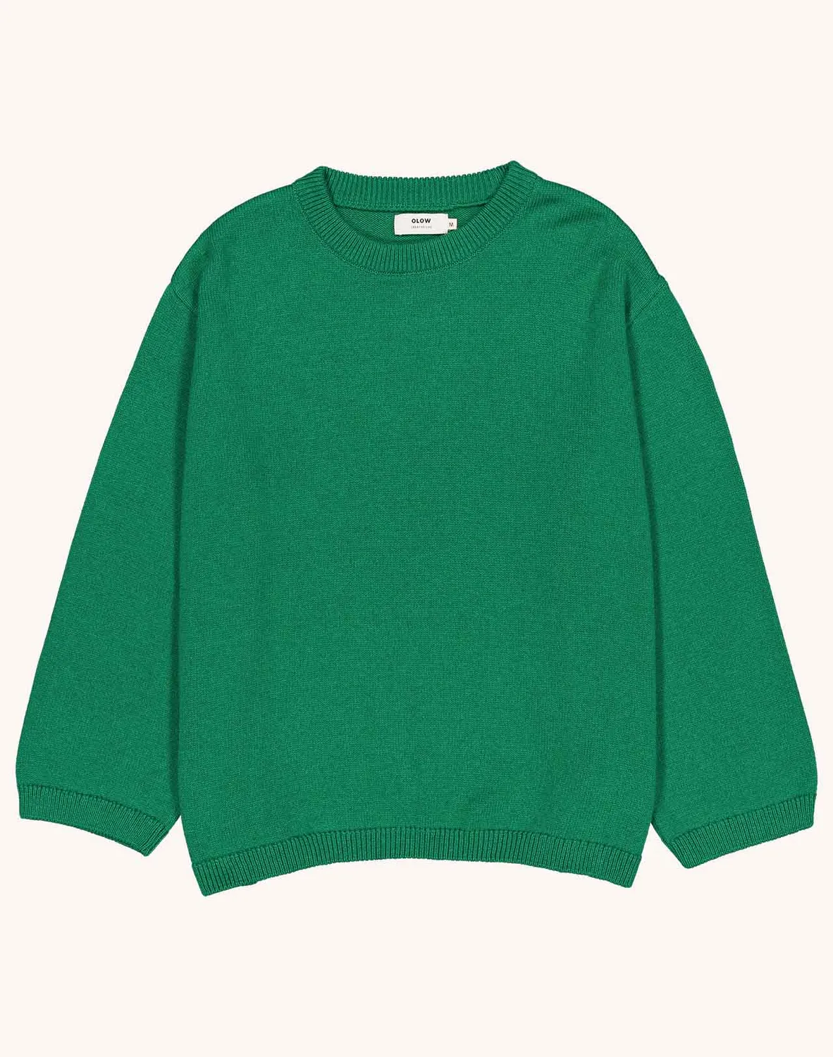 Olow Imeji pull vert mérinos coupe ample