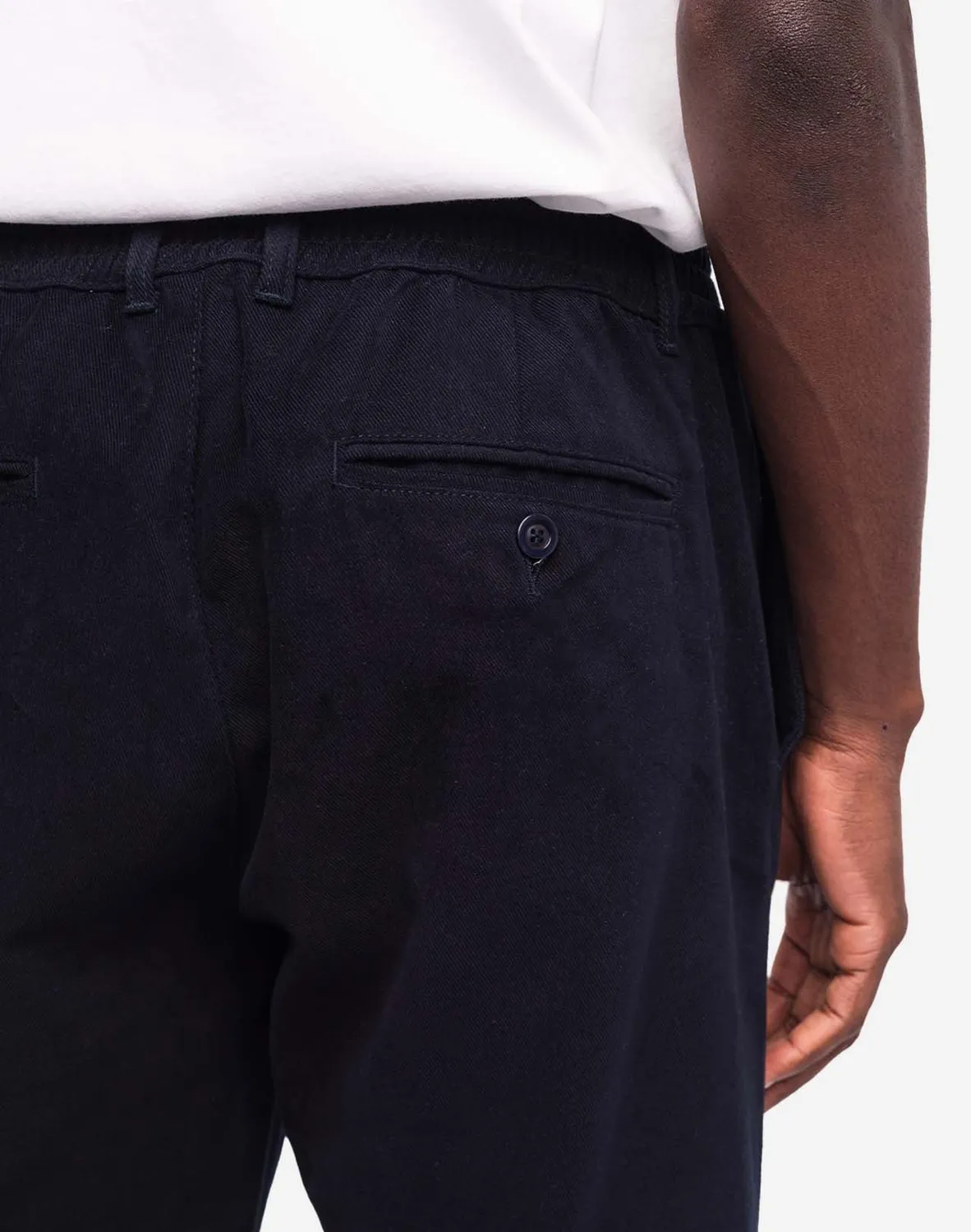OLOW Chino pantalon bleu marine sergé coton