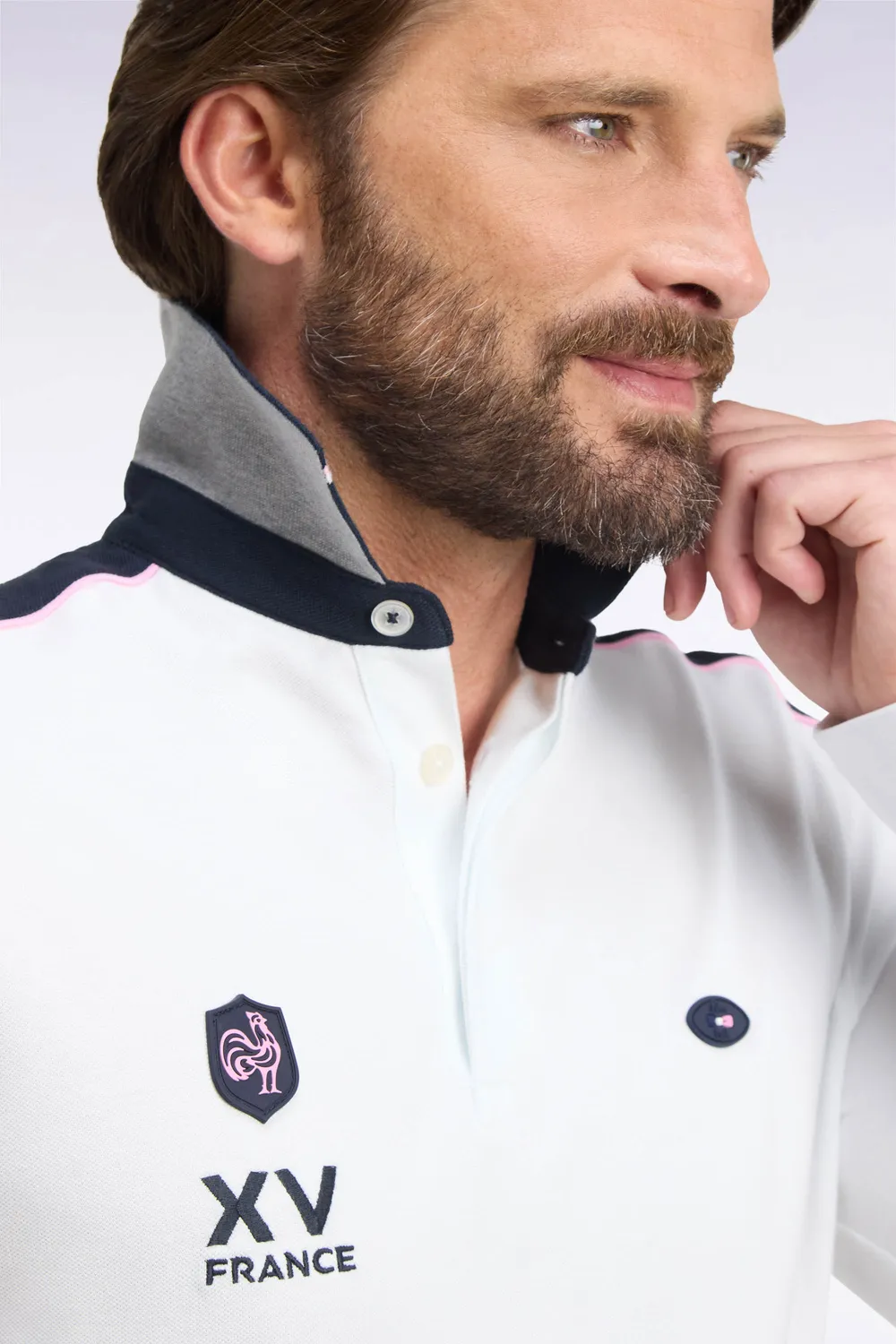 Eden Park H26MAIPL0009 polo manches longues XV de France blanc