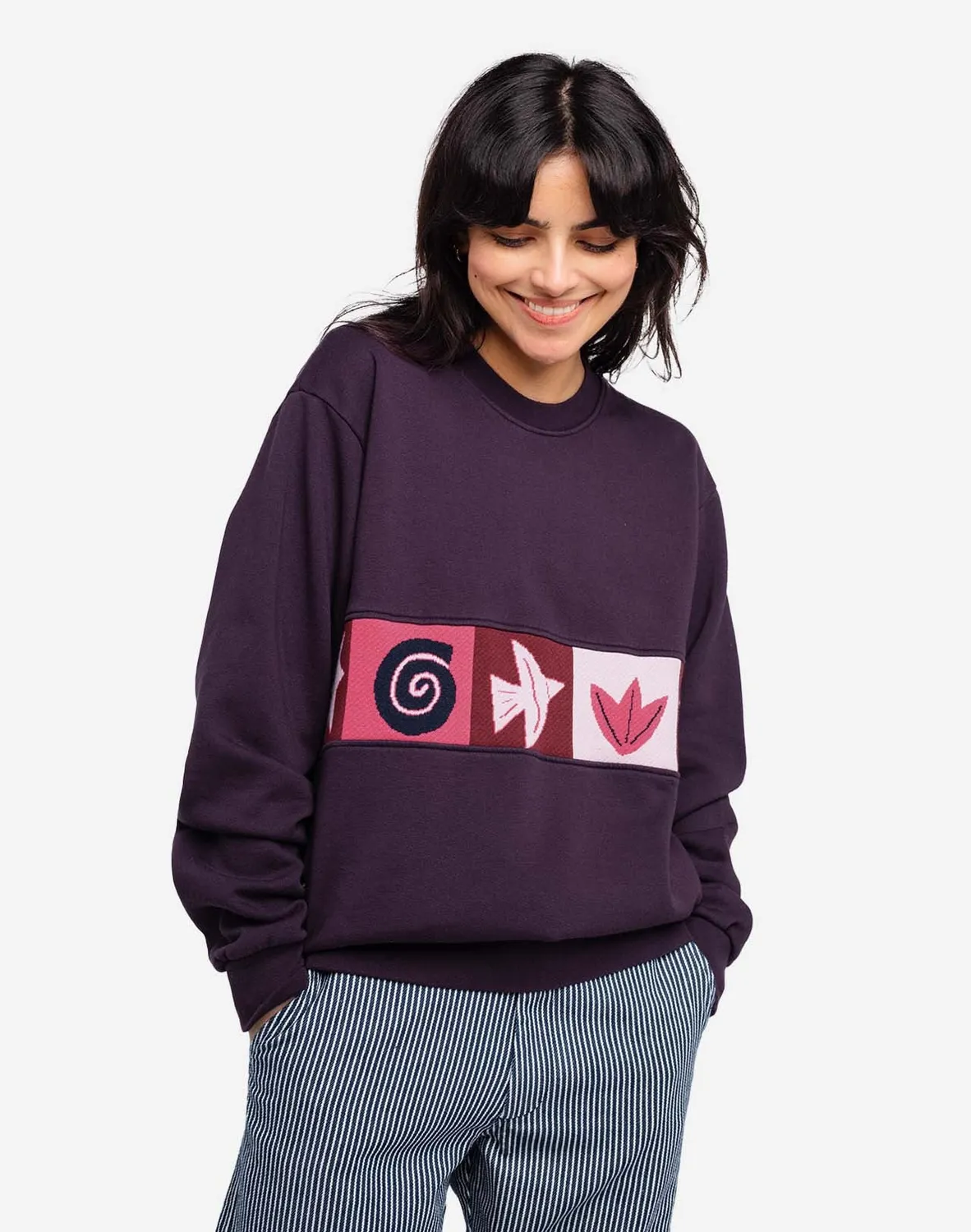 OLOW Icono sweat prune coton bio