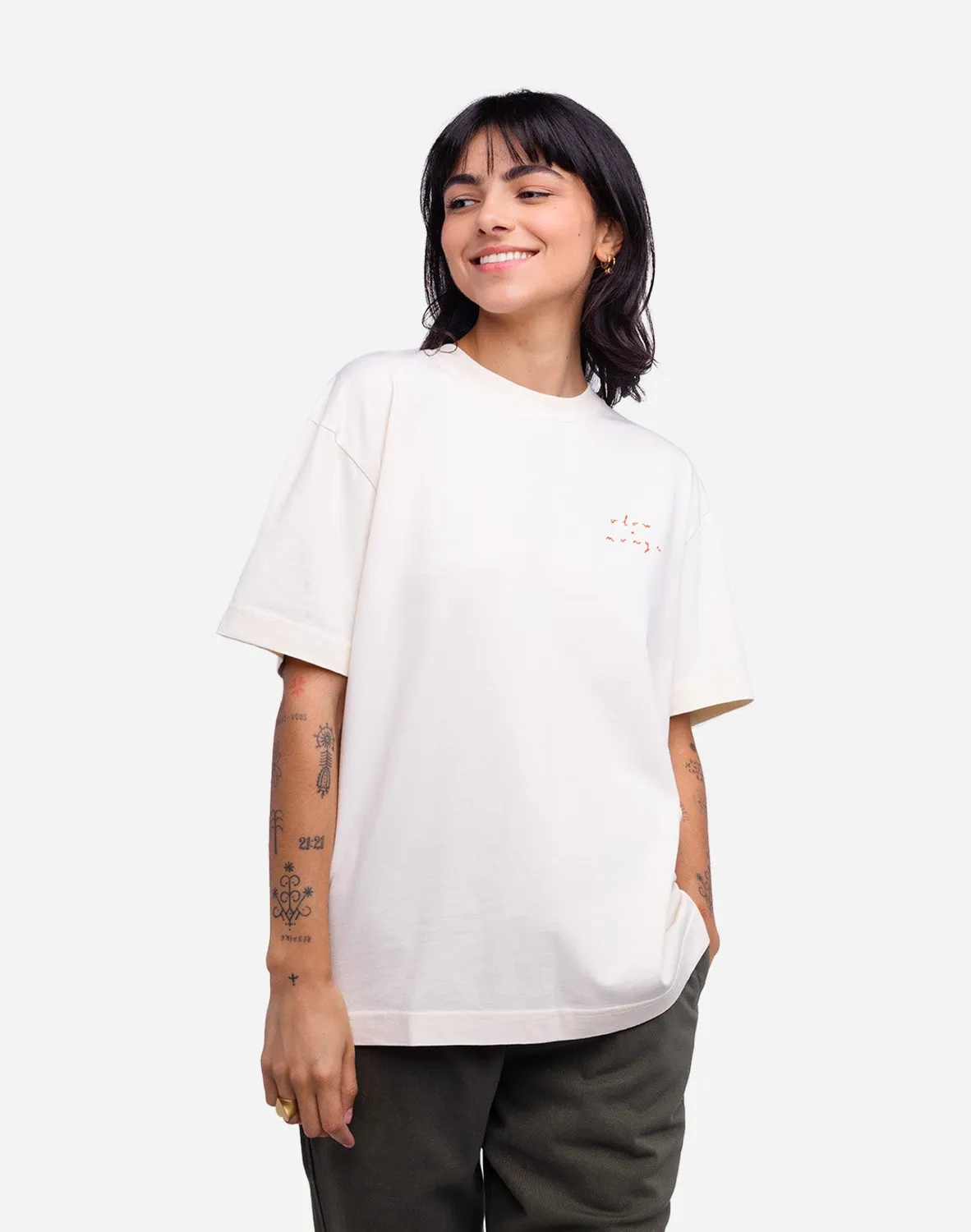 OLOW Hiden t-shirt ample ivoire coton