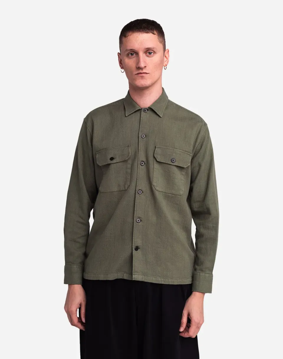 OLOW Décré Mido chemise kaki coton texturé