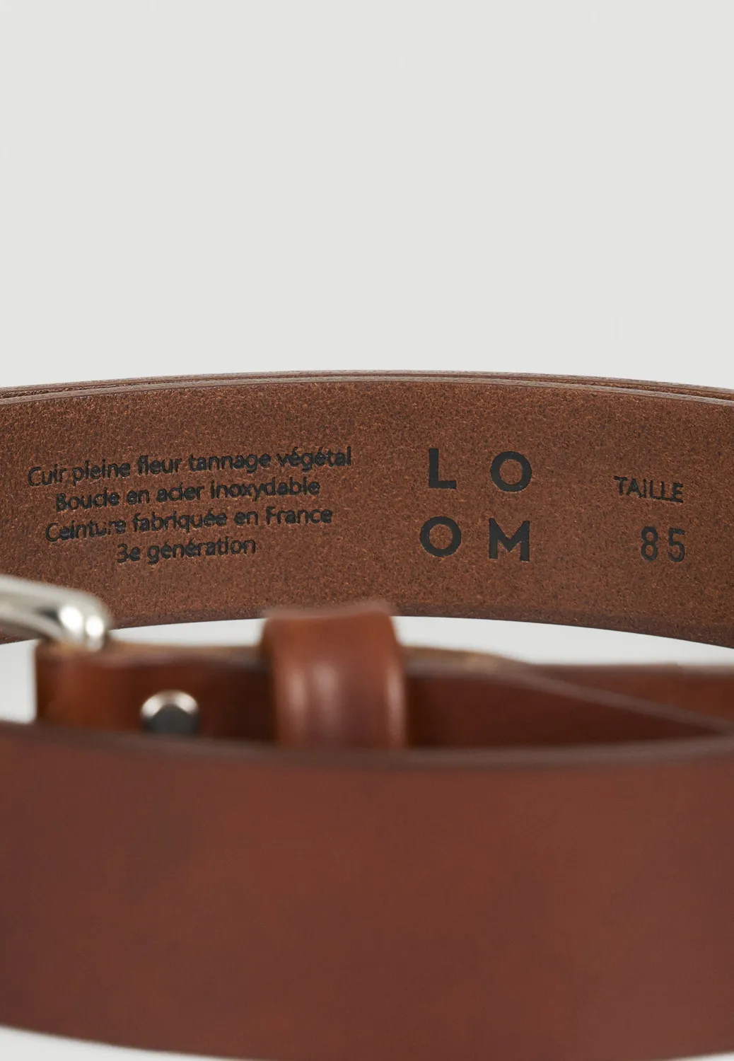 Loom ceinture classique cuir pleine fleur patinée