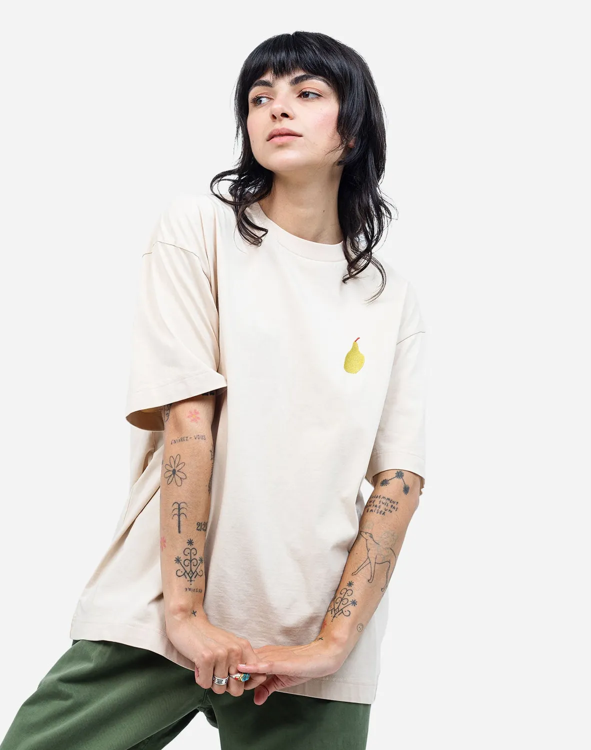 OLOW Meshbag t-shirt ample crème coton bio