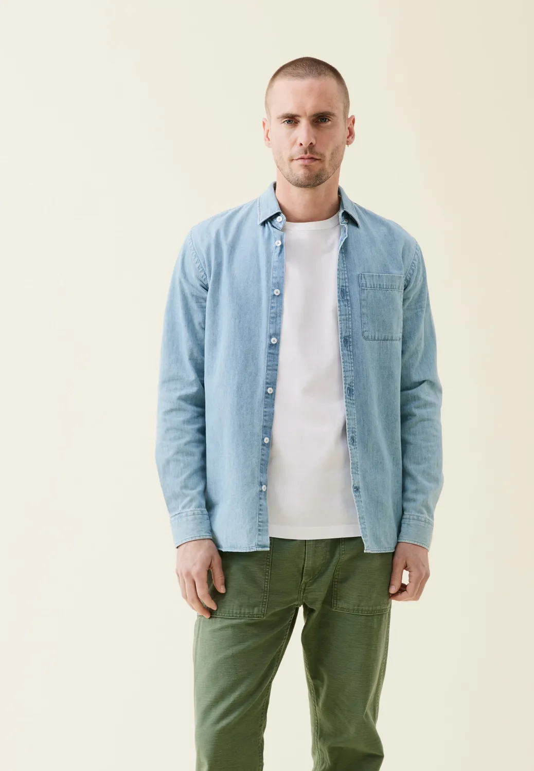 Loom chemise en jean chemise bleu moyen robuste