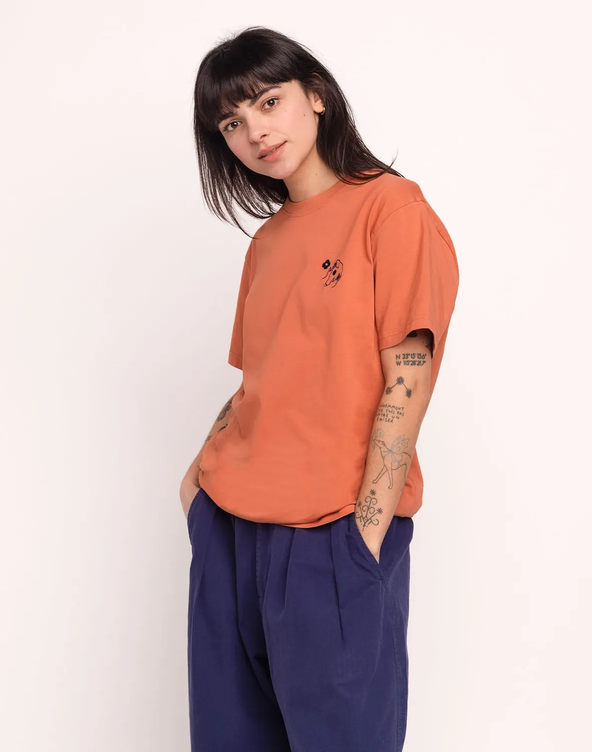 OLOW Let Go t-shirt mandarine brodé