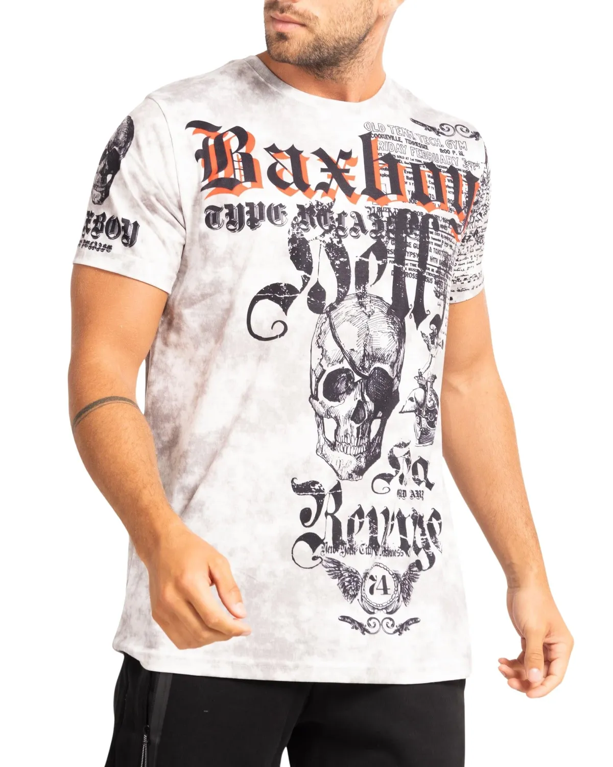 Subliminal Mode BX06 t-shirt col rond vintage blanc