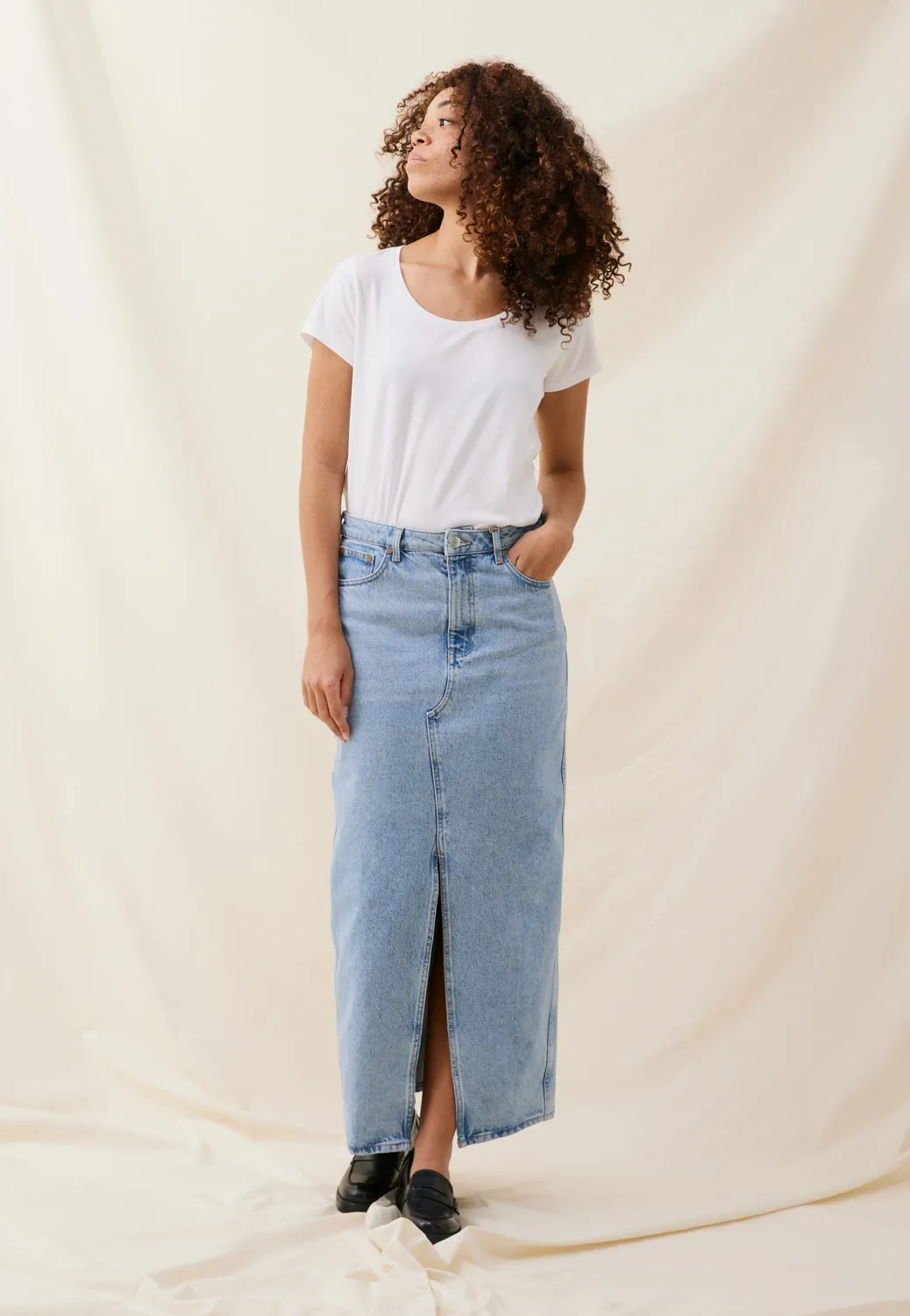Loom Le t-shirt Tencel t-shirt kaki XS fluide