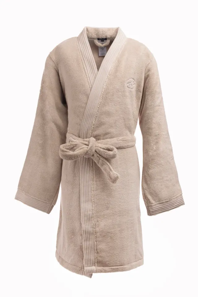 Eden Park peignoir coton éponge beige unisexe