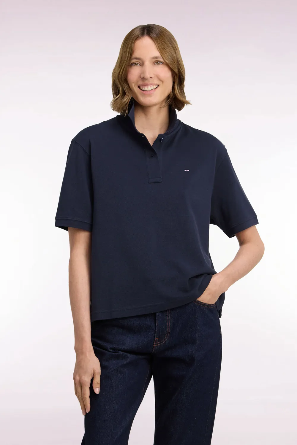 Eden Park H26MAIPC0007 polo marine coton oversized femme