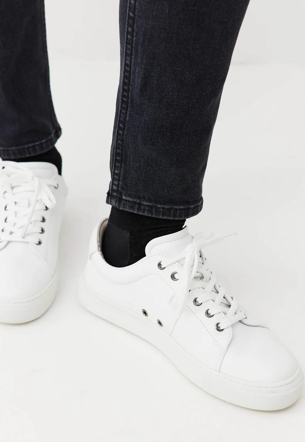 Loom baskets sneakers cuir blanc