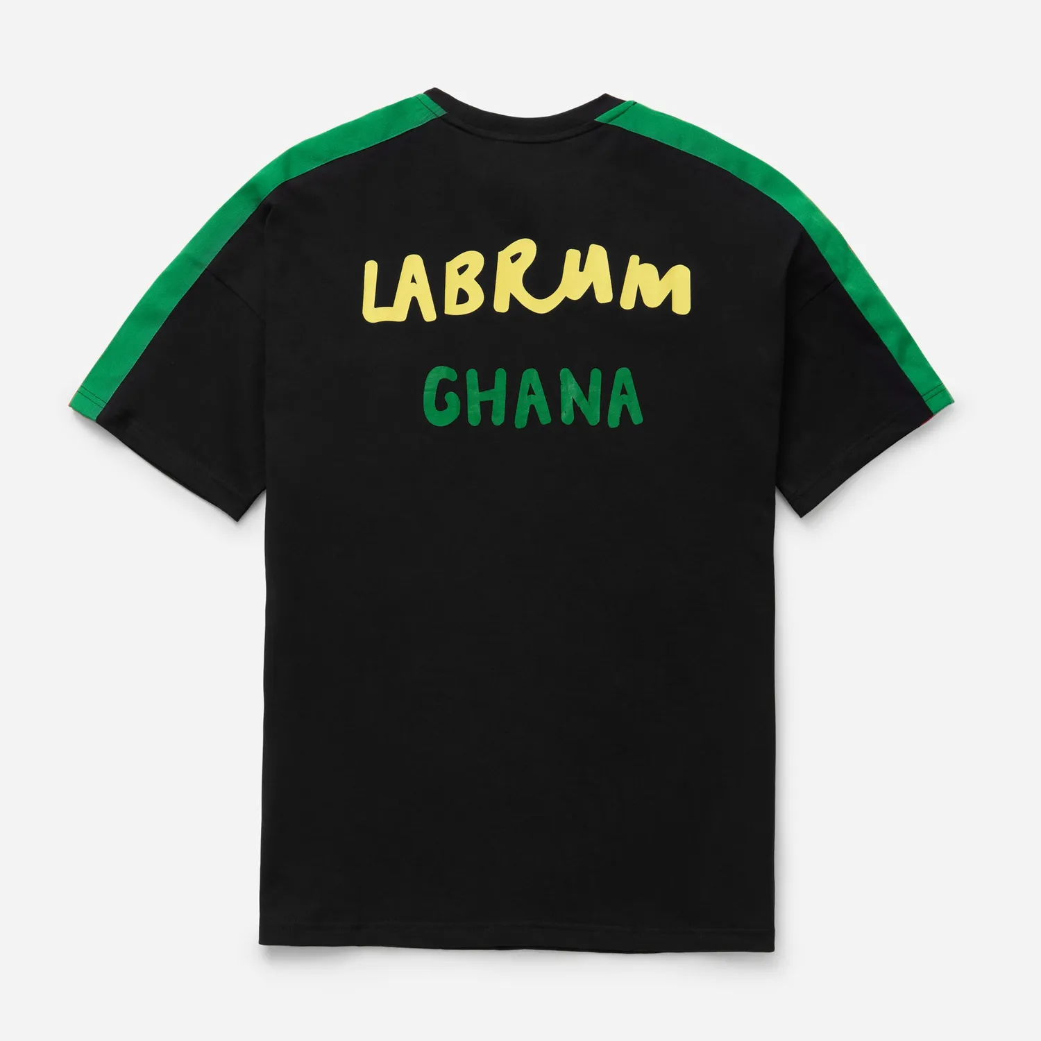 Labrum Ghana t-shirt noir coton drapeau manche