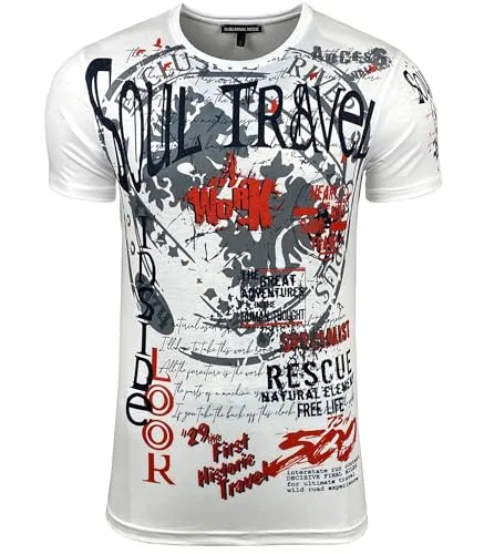 Subliminal Mode BX117 t-shirt homme manches courtes rouge vintage