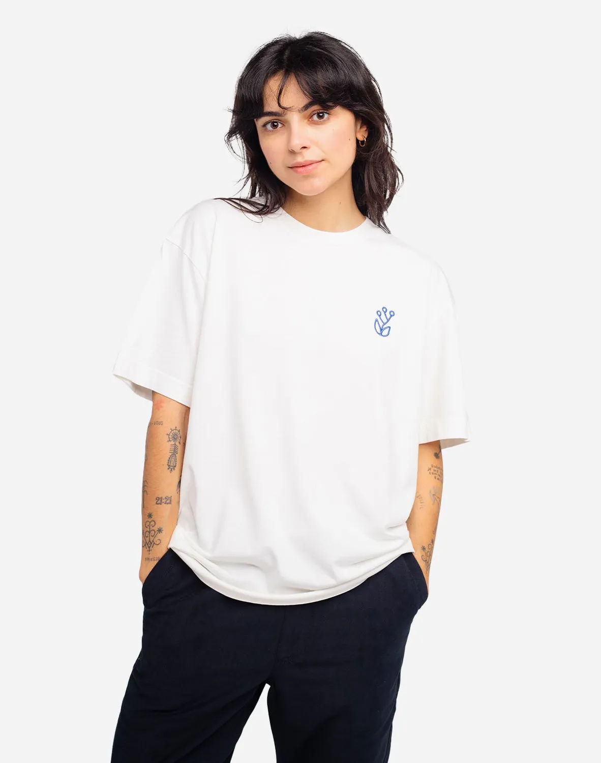 OLOW Campana t-shirt ample écru brodé