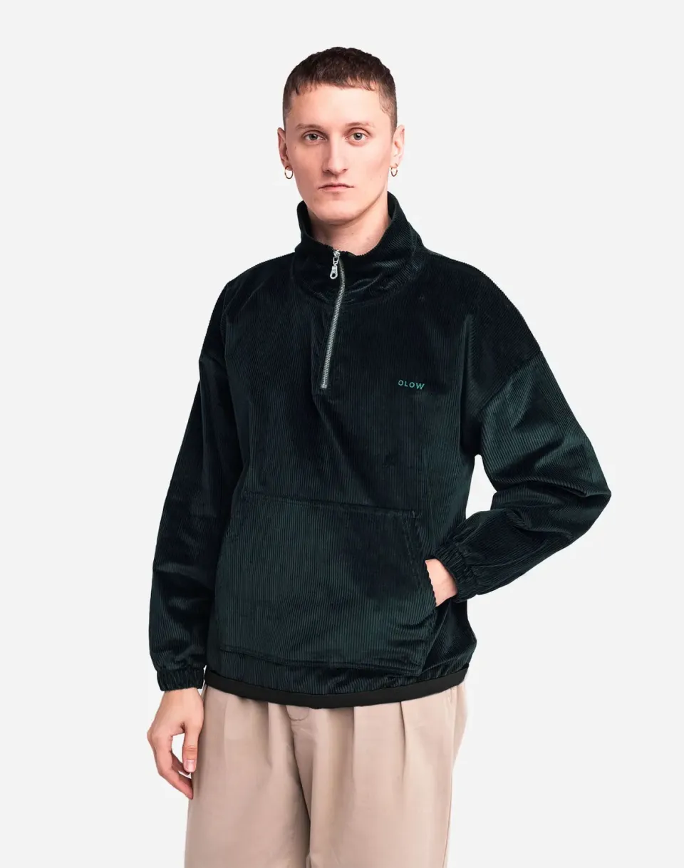 OLOW Bangor sweat vert foncé velours coton