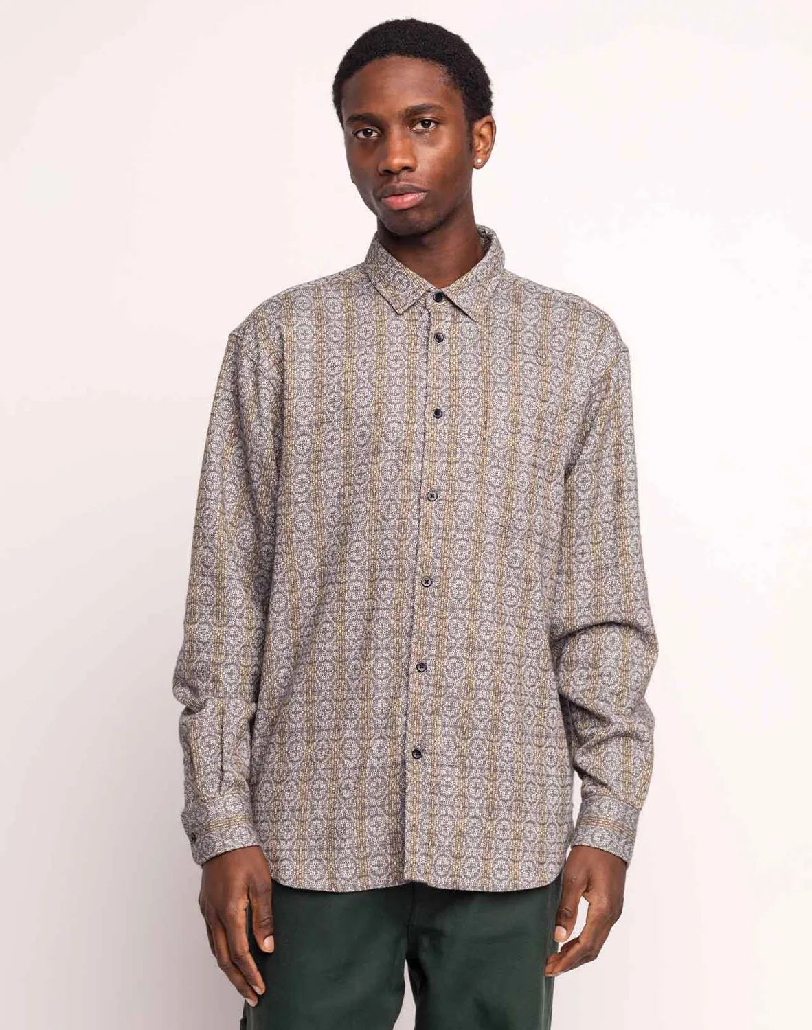 OLOW Nago Visakha chemise homme grise jacquard